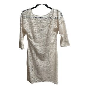 Express crochet like dress, Cream color, size Medium, EUC‎